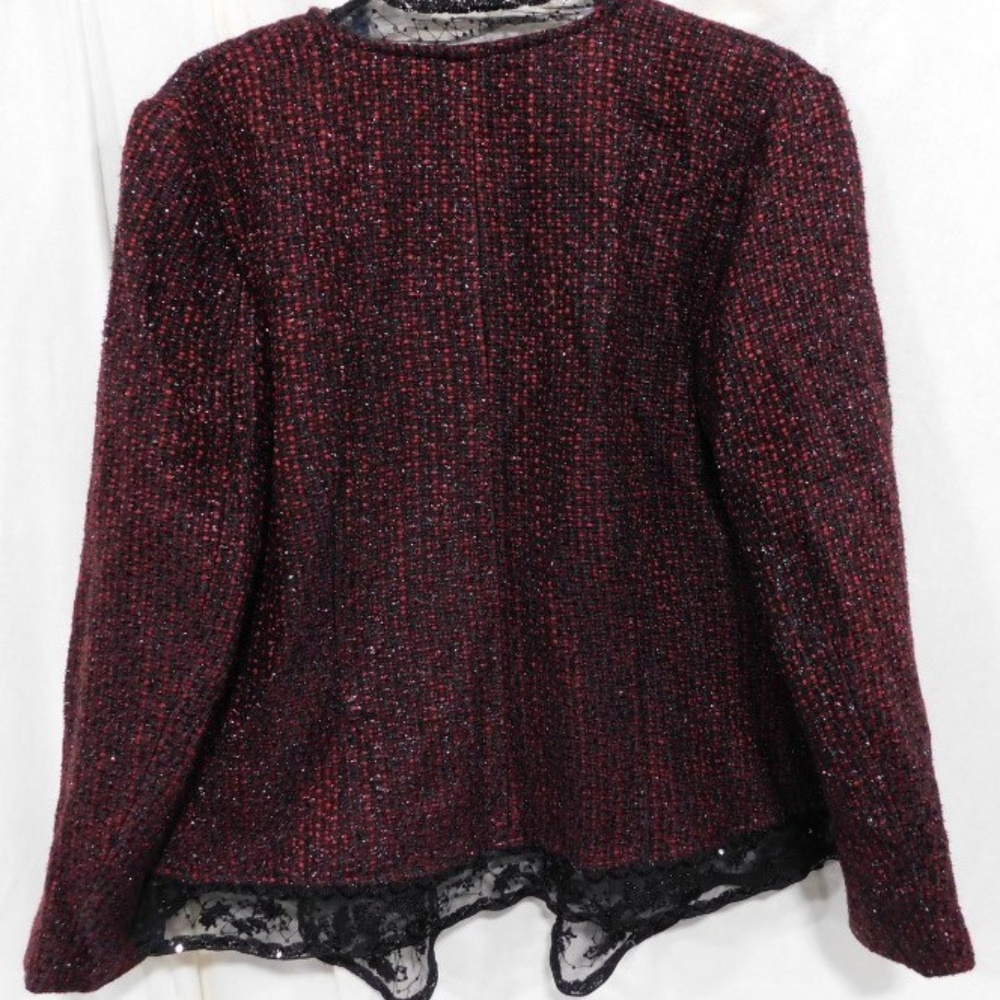 CHICO'S SZ.1 BEADED TWEED BLAZER/JACKET (Gently Used) - Picture 9 of 10